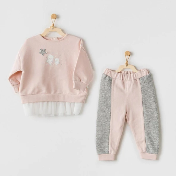 AC24132 Ballerina 2li Bebe Takım Pink Grey