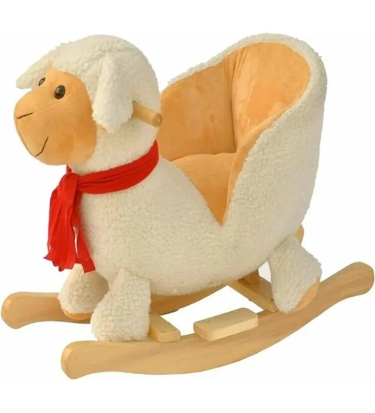 Safeline Bebe Peluş Ahşap Sallanır Oyuncak Kuzu
