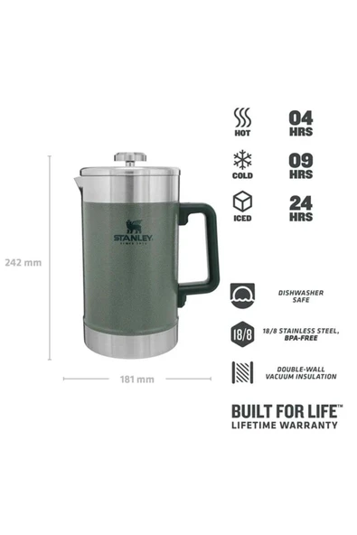 Stanley 48oz Classic Vac French Press H. Green Eu - 2