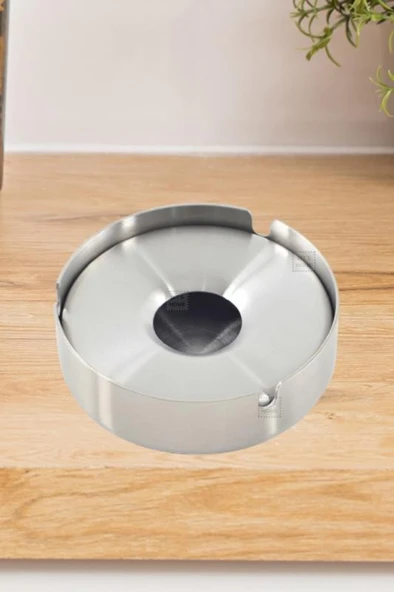 2’li Set Skoçlu Küllük Paslanmaz Çelik Kül Tablası Sigara Küllüğü 8+10 cm - 2