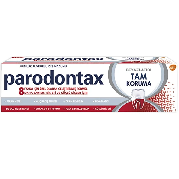 Parodontax Tam Koruma Beyazlatıcı Florürlü Diş Macunu 75 ml