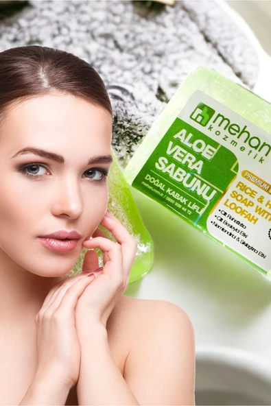 2'li Paket Doğal Kabak Lifli El Yapımı Aloe Vera'lı Sabun 120 gr