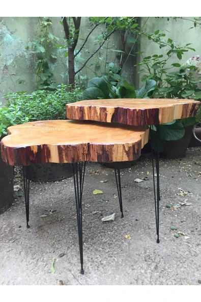 Metal Firkete Ayak Kaşıklık Orta Sehpa Zigon Kütük Ayak  46 cm 4'lü - Resim 3