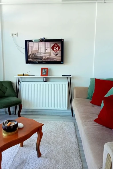 80 Cm Petek Üstü Raf & Dresuar Ayağı Metal Profil Boru Firkete Ayak Yüksek Bar Masası - Pingolu - Resim 3