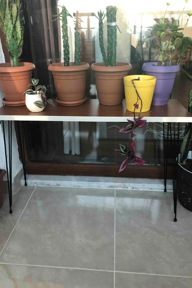 50 Cm Metal Firkete Ayak Masa Orta Sehpa Zigon Kütük Kaşıklık Sandık Siyah Dıy (1 ADET AYAK) - Resim 3