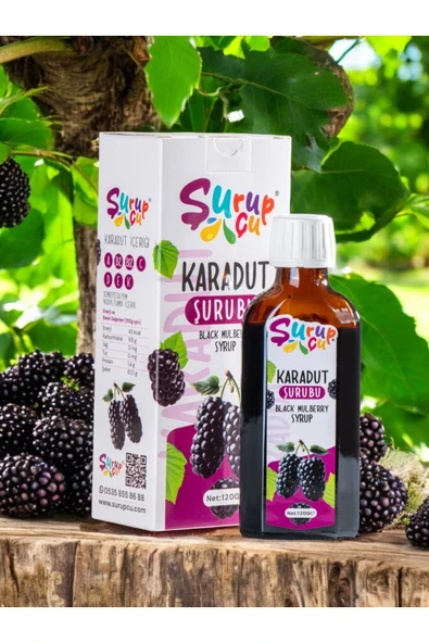 Karadut Şurubu 120g | Ağız Yaraları İçin & Vitamin Desteği Karadut Özü Ekstratı Black Mulberry Syrup