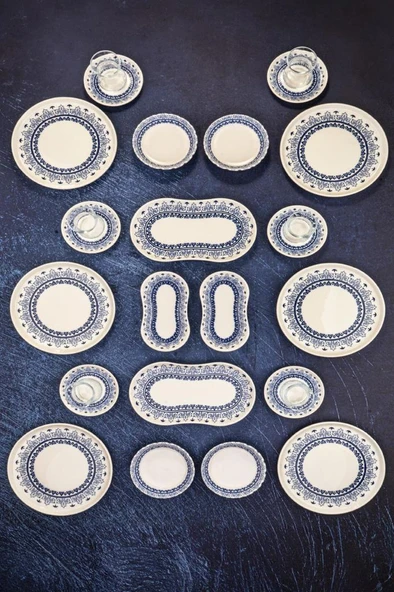 Bambum Lara - 26 Parça Porselen Kahvaltı Takımı Maku