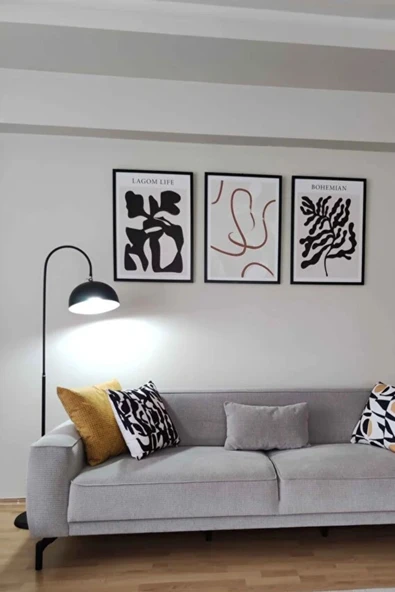 Lambader Siyah-Gold Metal Modern Tasarım Ayarlanabilir Başlık Lüx Yerden Dekoratif Aydınlatma 160 cm