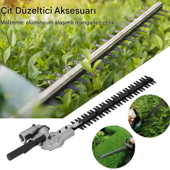 Çit Kesme Makinası Budama Düzeltme Aparatı Başlığı Çalı Kesme Bahçe Gül Bitki Tırpan 28 mm 9 Diş - 6
