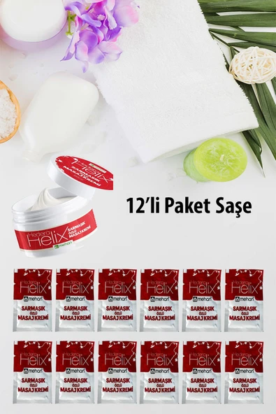 12'li Paket Masaj Kremi Hedera Helix Sarmaşık Okaliptus Karabaş Özlü Yatıştırıcı Cep Boy Saşe 3ml