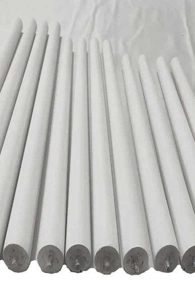 Beyaz 4 Adet Lüks 65 Cm Konik Ahşap Masa Ayağı Çap: 4,2 Cm Hobi Dıy (VİDA VE APARATLARIYLA BİRLİKTE) - Resim 3