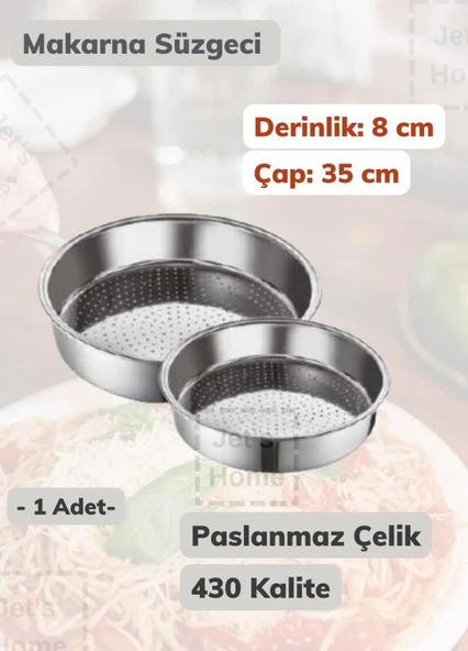 Makarna Süzgeci 35 cm Paslanmaz Çelik Süzgeç