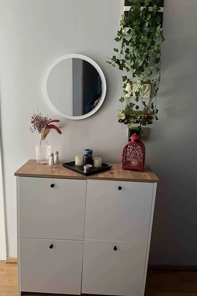 Dekoratik Yuvarlak Ayna 45 Cm Çap Antre Hol Koridor Duvar Salon Mutfak Banyo Ofis Makyaj Aynası