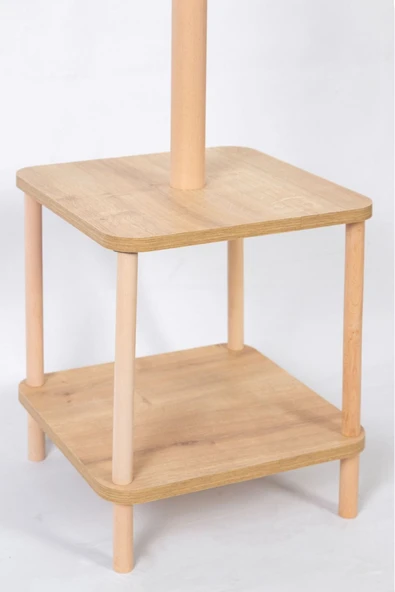 8 Askılı Portmanto Komodinli Ayakkabılık Vestiyer Naturel Ağaç Antre Ev Ofis 170x35x35 Cm - 3