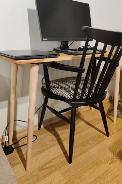 3 Adet Lüks 70 Cm Ahşap Ham Masa Ayağı Çap: 4,2 Cm Hobi Dıy (VİDA VE APARATLARIYLA BİRLİKTE) - Resim 3