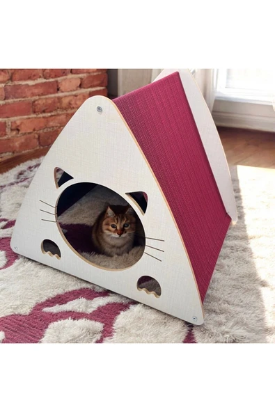 Kedi Köpek Evi 40*45Cm 8mm A Kalite Mdf Kaplama Şık Tasarım Rahat ve Yıkanabilir Minder Yatak Dahil ürün görseli 1