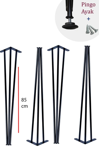 85 Cm Petek Üstü Raf & Dresuar Ayağı Metal Profil Boru Firkete Ayak Yüksek Bar Masası 4 Adet Pingolu