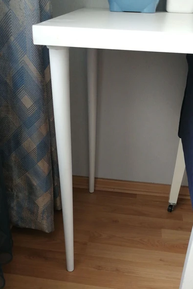 Beyaz 5 Adet Lüks 65 Cm Konik Ahşap Masa Ayağı Çap: 4,2 Cm Hobi Dıy (VİDA VE APARATLARIYLA BİRLİKTE) - 2