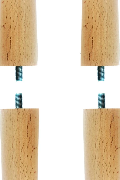 Ham 3 Adet Lüks 60 Cm Konik Ahşap Masa Ayağı Çap: 4,2 Cm Hobi Dıy (VİDA VE APARATLARIYLA BİRLİKTE) - Resim 3