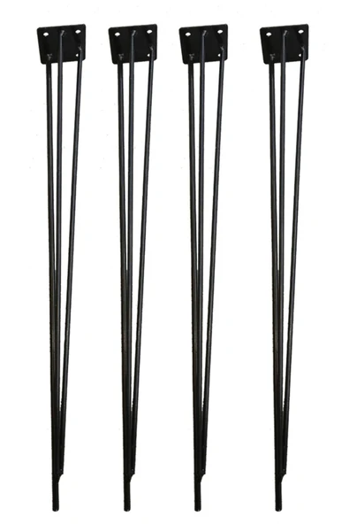 Metal Firkete Ayak 42 Cm 4'lü Set Kaşıklık Orta Sehpa Zigon Kütük Ayak