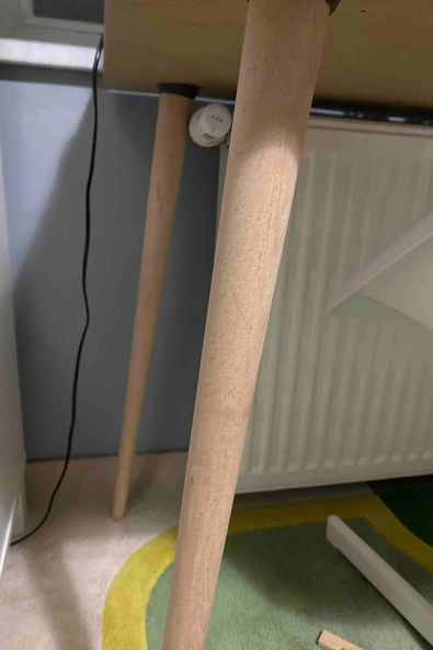 3 Adet Lüks 70 Cm Ahşap Ham Masa Ayağı Çap: 4,2 Cm Hobi Dıy (VİDA VE APARATLARIYLA BİRLİKTE) - Resim 2