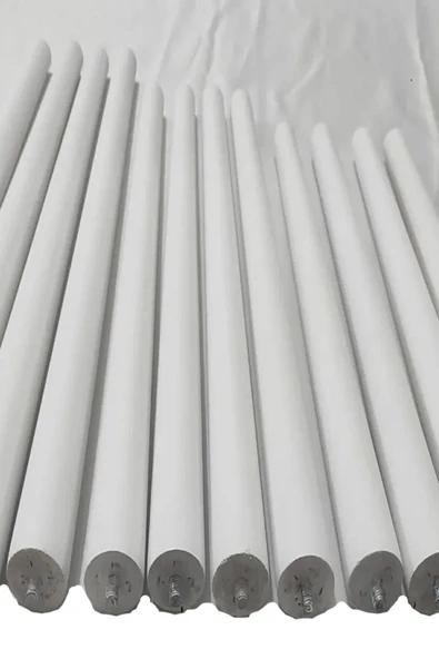 Beyaz 3 Adet Lüks 60 Cm Konik Ahşap Masa Ayağı Çap: 4,2 Cm Hobi Dıy (VİDA VE APARATLARIYLA BİRLİKTE) - 3