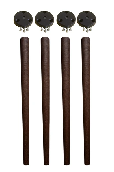 4 Adet 40cm Ceviz Vernikli Konik Ahşap Masa Ayağı Açılı Aparat ve Montaj Vidası Dahil  Kayın Ağacı ürün görseli 1