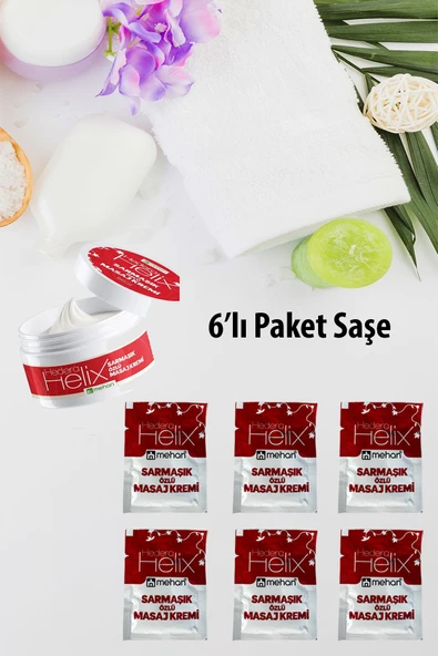 6'lı Paket Masaj Kremi Hedera Helix Sarmaşık Okaliptus Karabaş Özlü Yatıştırıcı Cep Boy Saşe 3ml