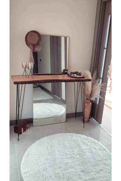 Firkete 85 Cm Petek Üstü Dresuar Masa Ayağı Mat Siyah 7 Milim Dolu Demir (2 Adet Ayak) - Resim 2