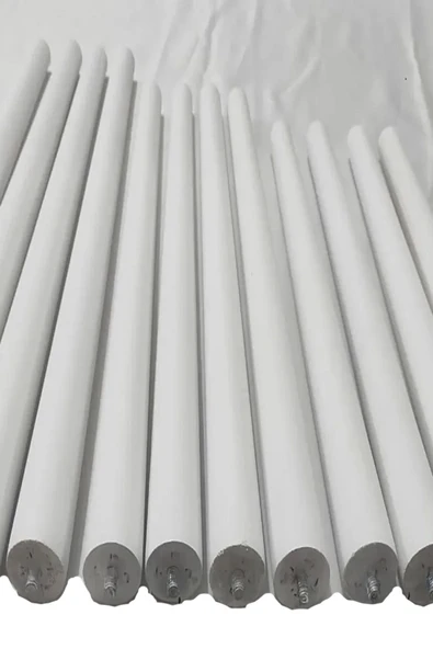 Beyaz 1 Adet Lüks 65 Cm Konik Ahşap Masa Ayağı Çap: 4,2 Cm Hobi Dıy (VİDA VE APARATLARIYLA BİRLİKTE) - Resim 3