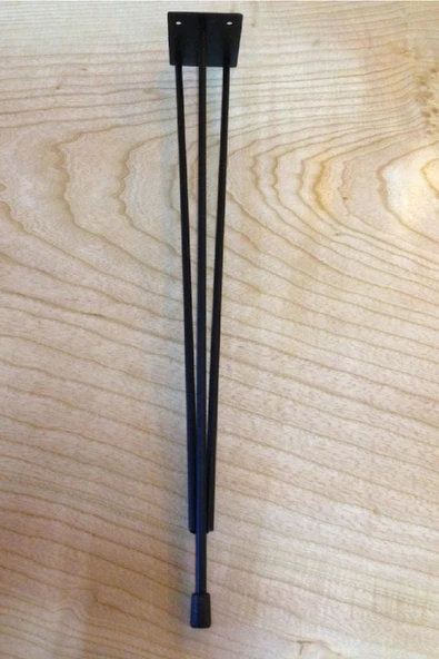 54 Cm Metal Firkete Tel Ayak 4'lü Set Kaşıklık Kütük Orta Sehpa Zigon Ayağı Siyah (vida Tapa Dahil) - Resim 3