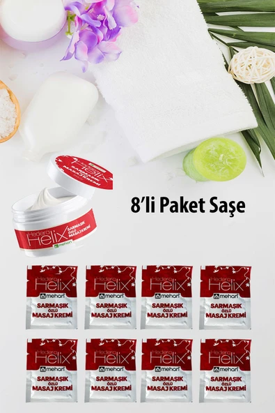 8'li Paket Masaj Kremi Hedera Helix Sarmaşık Okaliptus Karabaş Özlü Yatıştırıcı Cep Boy Saşe 3ml