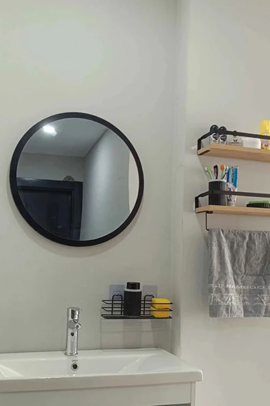 45 Cm Çap Banyo & Makyaj Aynası Yuvarlak | Antre Hol Koridor Duvar Salon Mutfak Ofis Dekoratif Ayna