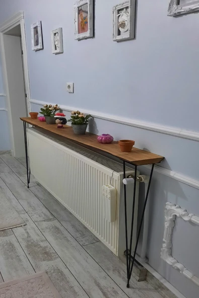 Firkete 85 Cm Petek Üstü Dresuar Masa Ayağı Mat Siyah 7 Milim Dolu Demir (2 Adet Ayak) - Resim 3