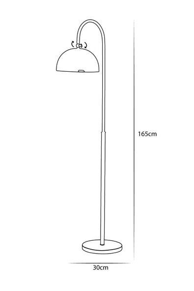 Lambader Siyah-Gold Metal Modern Tasarım Ayarlanabilir Başlık Lüx Yerden Dekoratif Aydınlatma 160 cm - 3