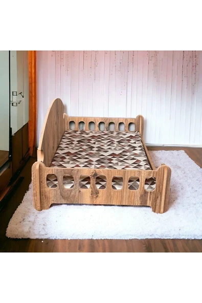 Pd Taht Kedi Köpek Yatağı Ergonomik 40*70 Cm Çam Renk ,yıkanabilir Duck Kumaş Minderi Ile Beraber - 3