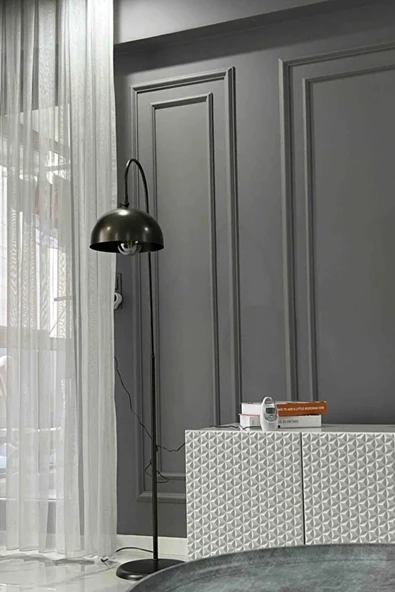 Lambader Eskitme Metal Gövde Modern Tasarım Ayarlanabilir Başlık Yerden Dekoratif Aydınlatma 160 cm