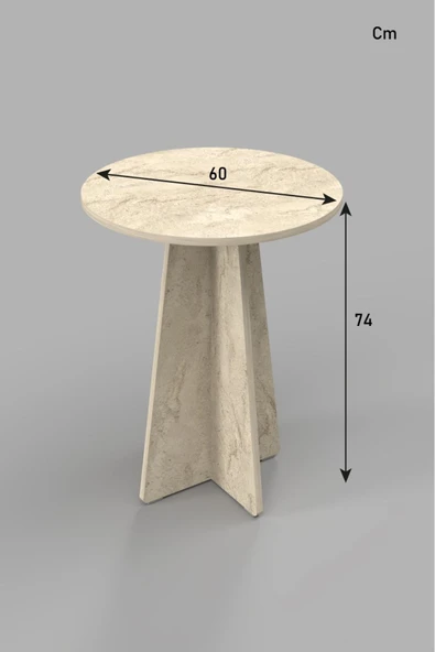 Mutfak Masası, Balkon Masası, Cafe Masası Yuvarlak 60 Cm Çap Kolay Kurulum İskandinav Tasarım - 3