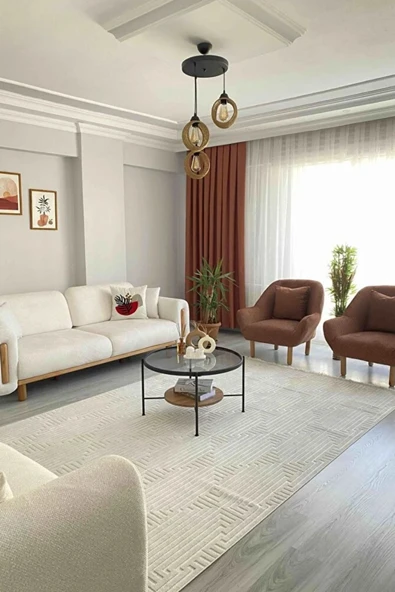 Nordic Orta Sehpa Temperli Cam 75 cm Demonte Çizilmez Kırılmaz Metal Çerçeve Raflı Minimalist Sehpa - Resim 3