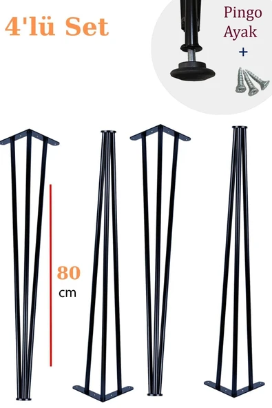 80 Cm Petek Üstü Raf & Dresuar Ayağı Metal Profil Boru Firkete Ayak Yüksek Bar Masası - Pingolu ürün görseli 1