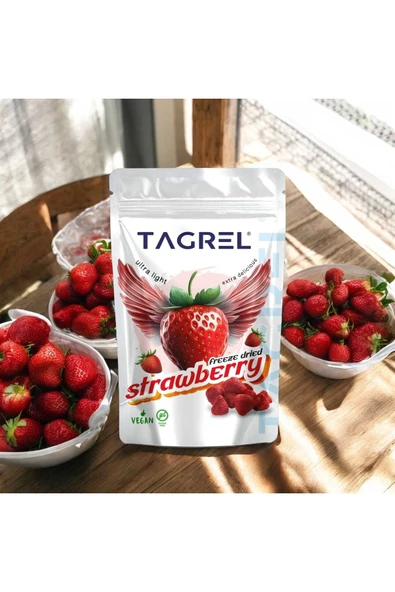 Çilek Kurusu 15gr. Sağlıklı Atıştırmalık Meyve Cipsi Dondurularak Kurutulmuş Freeze Dried Strawberry - 3