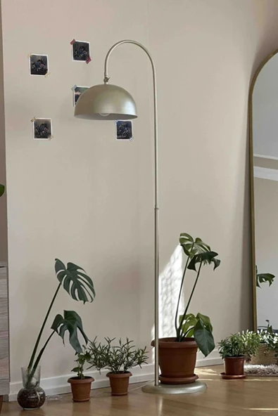 Lambader Gold Metal Modern Tasarım Ayarlanabilir Başlık Lüx Yerden Dekoratif Aydınlatma 160 cm