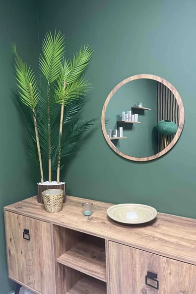 Dekoratik Yuvarlak Ayna 45 Cm Çap Antre Hol Koridor Duvar Salon Mutfak Banyo Ofis Makyaj Aynası