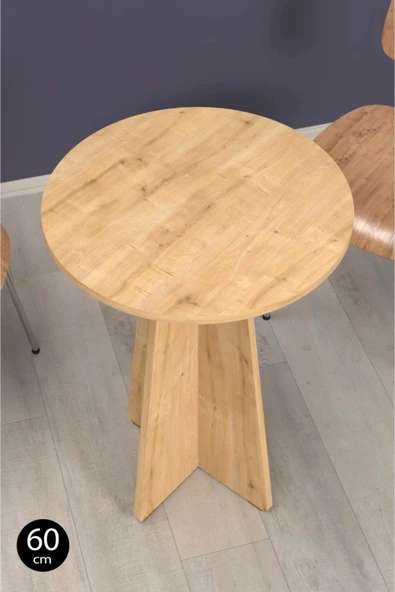 Mutfak Masası, Balkon Masası, Cafe Masası Yuvarlak 60 Cm Çap Kolay Kurulum İskandinav Tasarım - 2