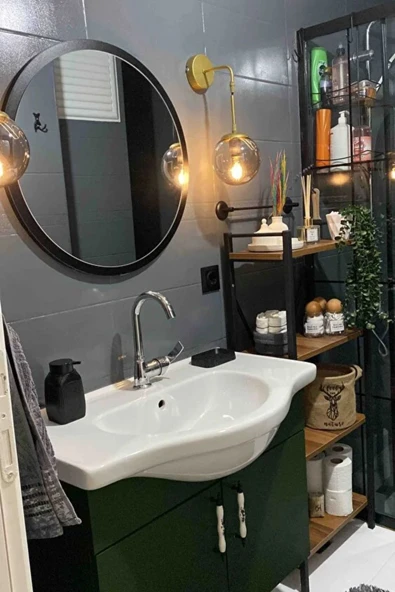 60 Cm Çap Banyo & Makyaj Aynası Yuvarlak | Antre Hol Koridor Duvar Salon Mutfak Ofis Dekoratif Ayna - 2