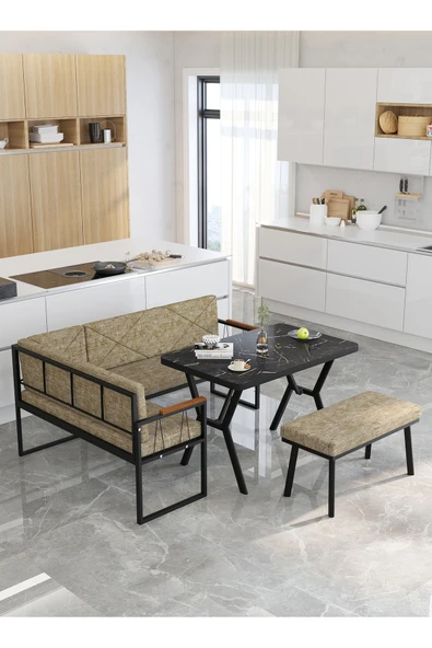 Src 70x110cm Bendir Masalı, Köşe Takımı, Mutfak, Balkon Köşe Takımı, Mutfak Masası Takımı - Capucino - 3