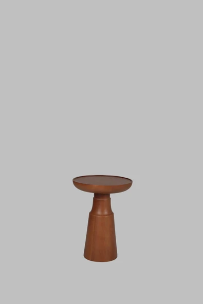40 Cm Mantar Tekli Yan Sehpa Küçük Boy Ihlamur Ağacı Masif Ahşap Ceviz Güğüm Çap:30 Cm (1 Adet) - 2