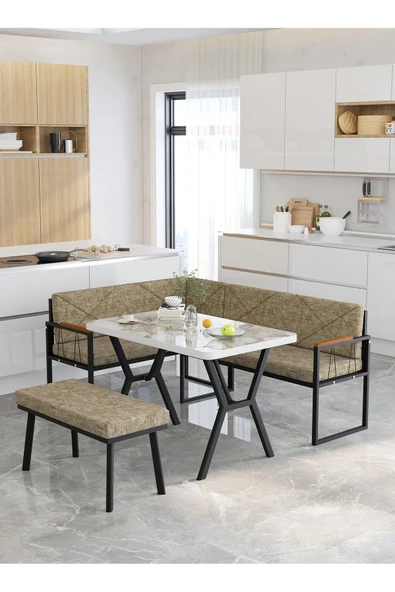 Src 70x110cm Efes Masalı, Köşe Takımı, Mutfak, Balkon Köşe Takımı, Mutfak Masası Takımı - Cappucino - 3