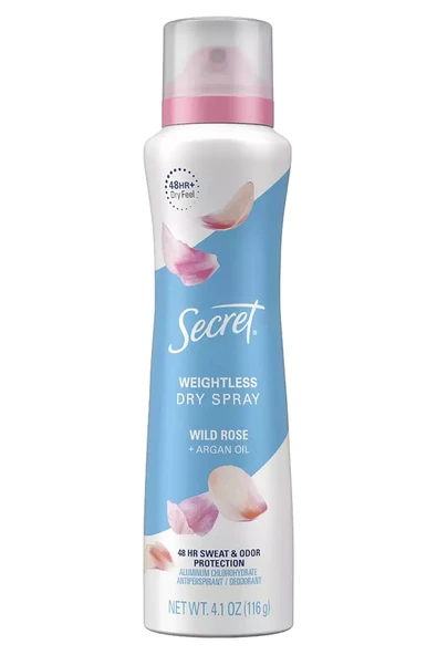 Secret Wild Rose Antiperspirant Kuru Sprey Deodorant 116GR