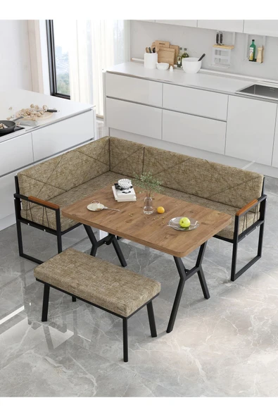 Mygusi Src 70x110cm Atlantik Masalı, Köşe Takımı, Mutfak, Balkon Köşe Takımı, Mutfak Masası Takımı - Cappucino ürün görseli